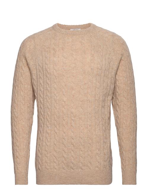 Lambswool Raglan Cable O-Neck Knit Lindbergh Beige