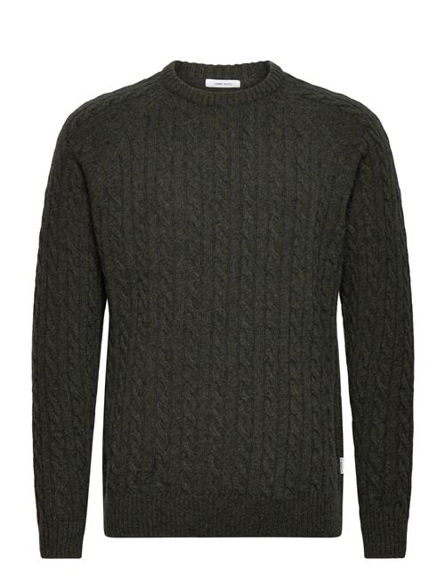 Lambswool Raglan Cable O-Neck Knit Lindbergh Green