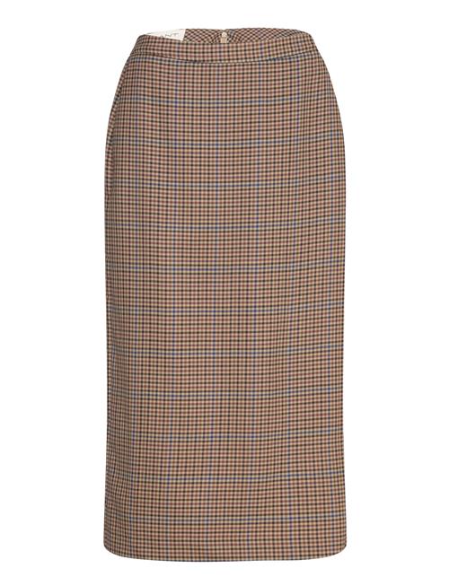 GANT Checked Slit Skirt GANT Brown