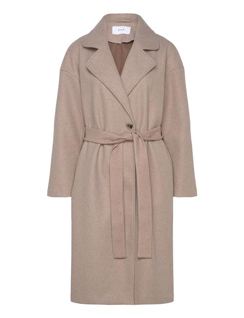 Visolo L/S Long Coat/Tes Vila Beige