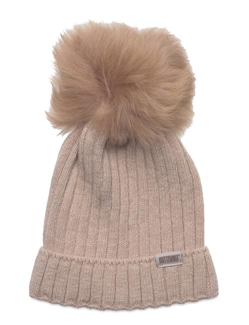 Hat Knit W. Alpaca Pompom Huttelihut Beige