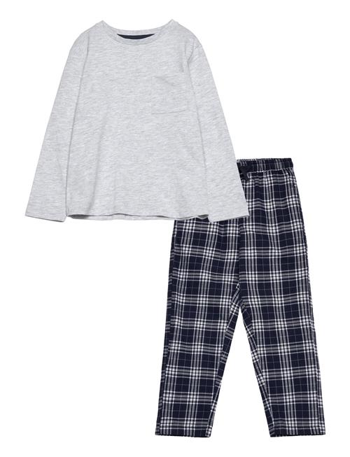 Mango Checked Cotton Pyjamas Mango Grey