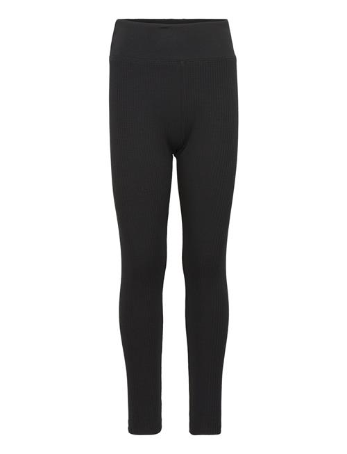 Mango Cotton Ribbed Leggings Mango Black