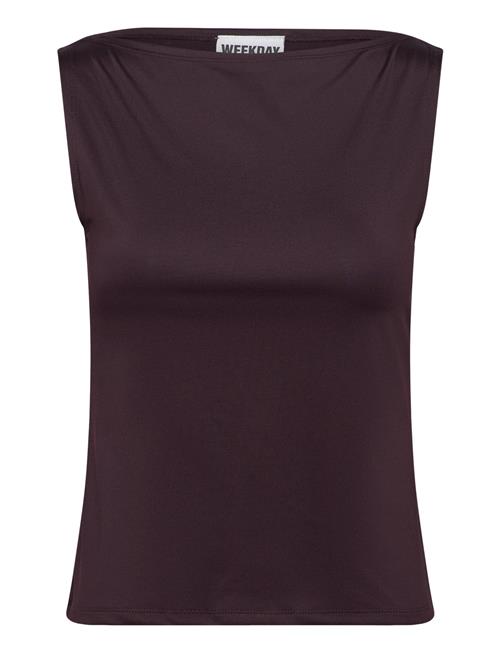 Annie Boatneck Sleeveless Top Weekday Burgundy