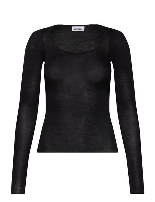 Sheer Long Sleeve Top Weekday Black