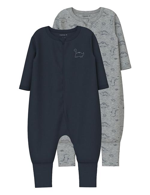 Nbmnightsuit 2P Zip Ff Grey Dino Noos Name It Navy