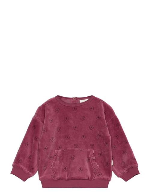 Minymo Sweatshirt Ls Aop Velour Minymo Pink