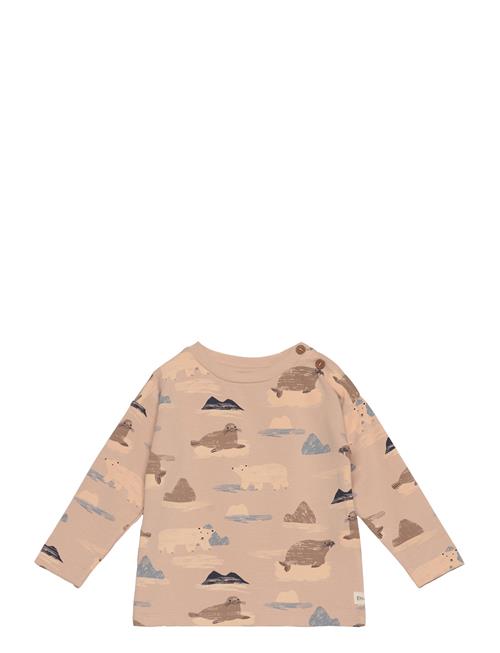 T-Shirt Ls Aop En Fant Beige