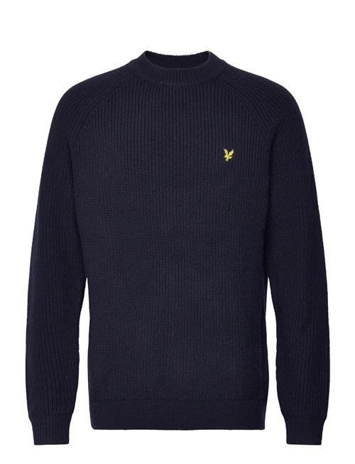 Lyle & Scott Shaker Stitch Mock Neck Jumper Lyle & Scott Navy