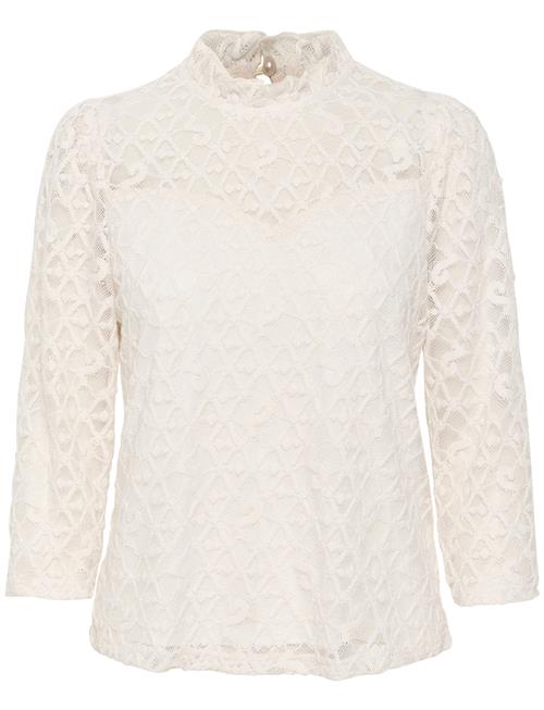 Cream Crgila Lace Blouse With Lining Cream White