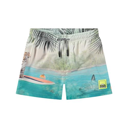 Molo Niko Board Shorts Leo On Surf 122/128 cm  Beige  122/128 cm  Unisex
