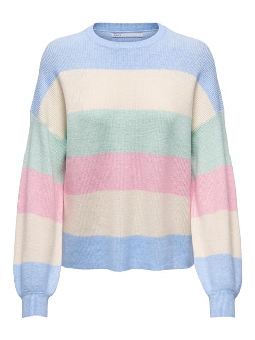 Se ONLY Pullover 'Atia'  creme / røgblå / pastelgrøn / lys pink ved About You