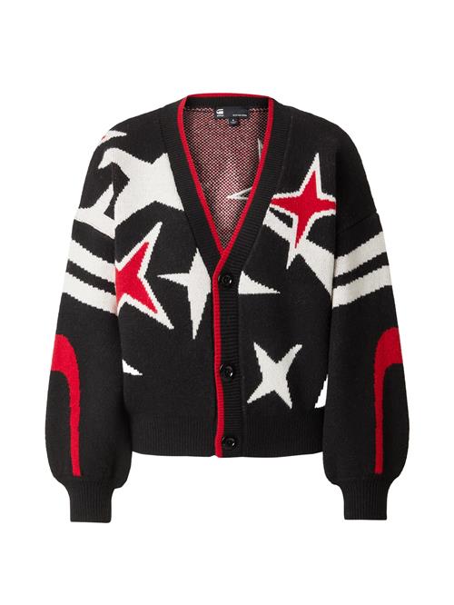 G-STAR Cardigan 'Holiday'  rød / sort / hvid