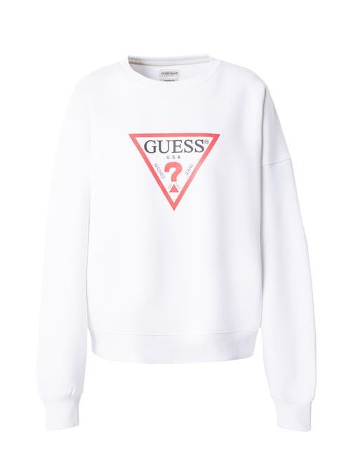 Se GUESS JEANS Sweatshirt 'ICONIC'  rød / sort / hvid ved About You