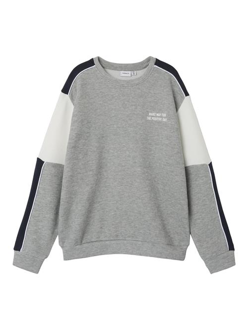 NAME IT Sweatshirt  grå-meleret / sort / hvid