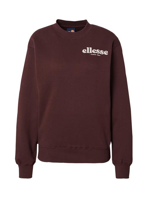 Se ELLESSE Sweatshirt 'Affogato'  mørkebrun / hvid ved About You