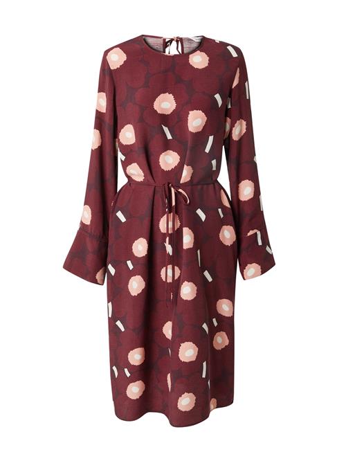 Marimekko Kjole 'LAHJAT UNIKKO'  fersken / bordeaux / vinrød / hvid