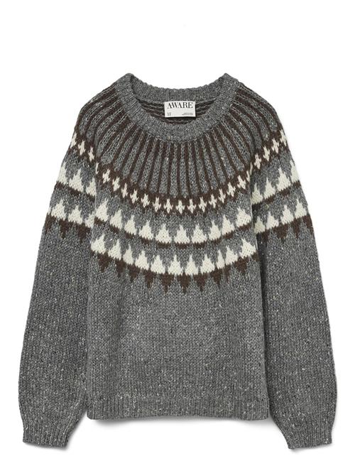 Se VERO MODA Pullover  brun / grå-meleret / naturhvid ved About You