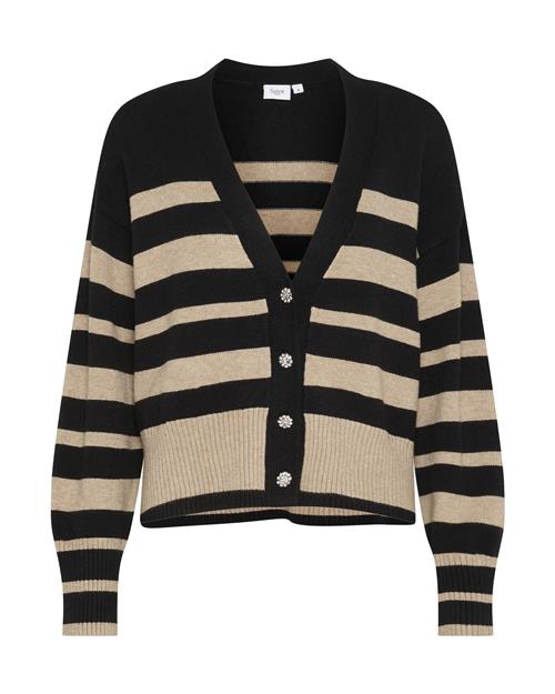 SAINT TROPEZ Cardigan 'Inette'  beige / sort