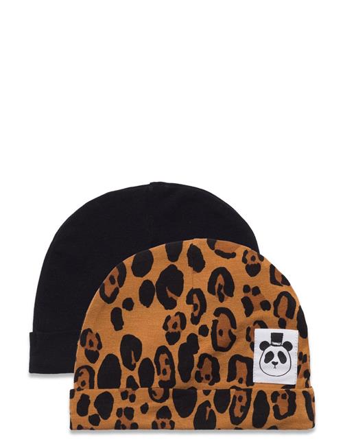 Basic Leopard Baby Beanie 2-Pack Mini Rodini Patterned