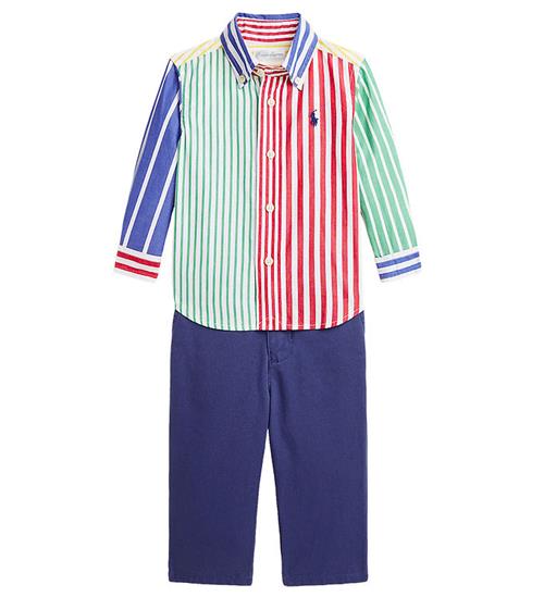 Se Polo Ralph Lauren Skjorte/Bukser - Navy/Multifarvet m. Striber ved KidsWorld