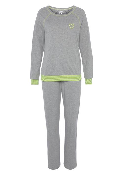 VIVANCE Pyjamas 'Dreams'  grå-meleret / lime