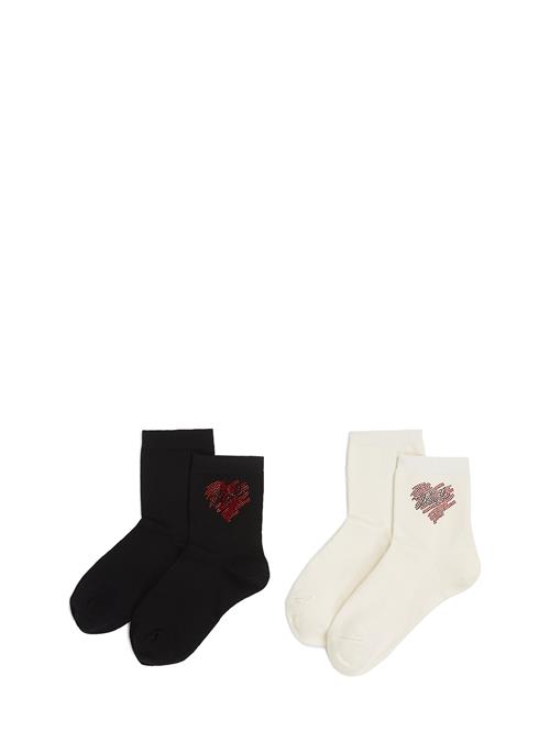 Karl Lagerfeld Sokker 'HEART'  creme / rød / sort