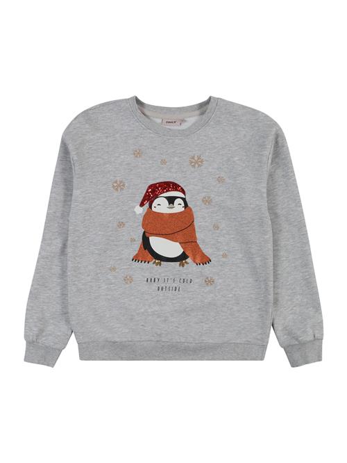 KIDS ONLY Sweatshirt 'KOGYda Xmas'  grå-meleret / rød / sort / hvid