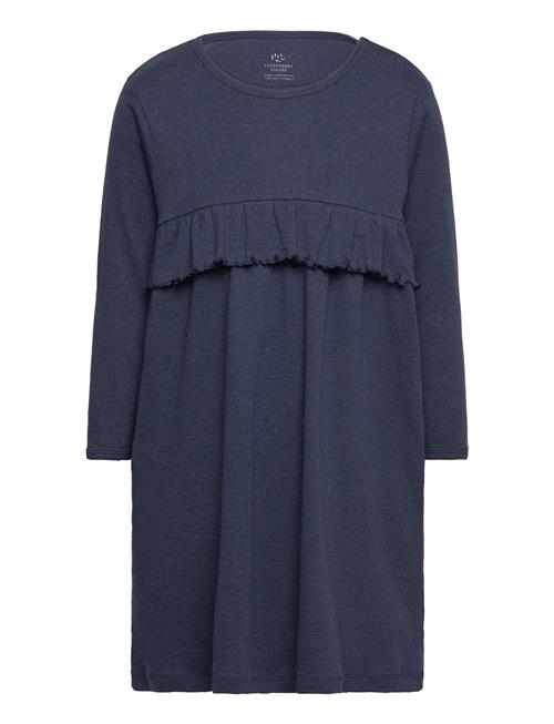 Melange Ruffle Dress Copenhagen Colors Navy