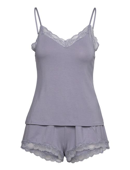 Hunkemöller Pj Cami Short Viscose Lace Hunkemöller Purple