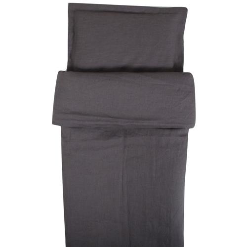 NG Baby Linned Sengesæt Vugge/Børneseng Graphite Grey One Size      Unisex