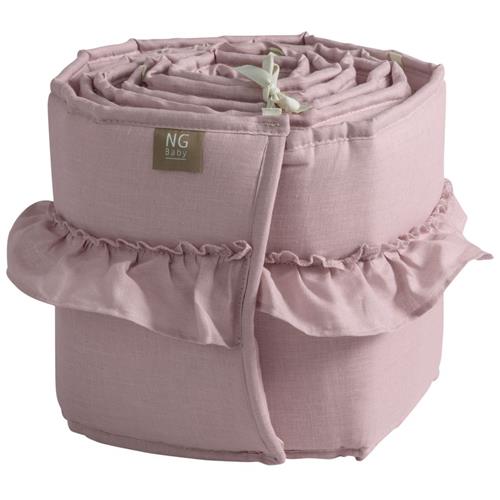 NG Baby Bumper Cradle Linen With Ruffle Rose | Lyserød | 0