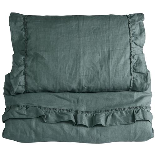 NG Baby Sengesæt til tremmeseng/babyseng med flæse Petrol Green One Size      Unisex