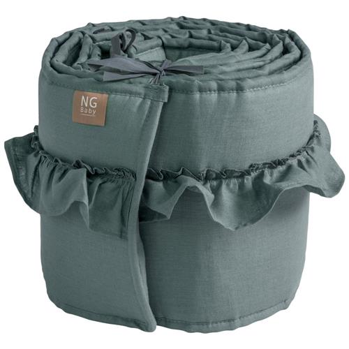 NG Baby Stødpude Sengetøj Med Flæse Petrol Green One Size      Unisex
