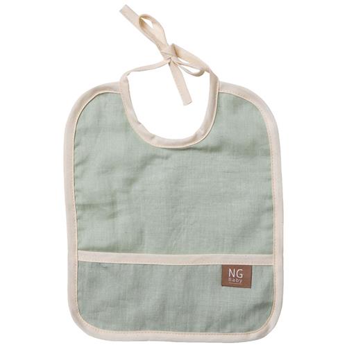 NG Baby Bib Linen Sage Green One Size      Unisex