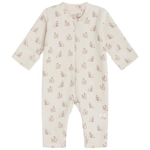 Hust&Claire GOTS Mich Mønstret Heldragt Oat milk 68 cm  Creme  68 cm  Unisex