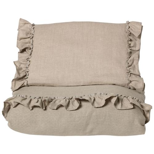 NG Baby Sengesæt Linned Flæse Tremmeseng/Krybbe Natural Beige | Beige | 0