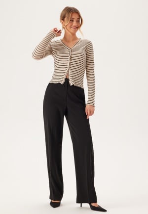 Se Pieces Pciris Cardigan  Birch Stripes:Black XL ved Bubbleroom