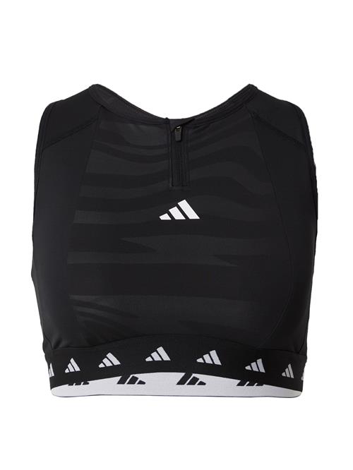 ADIDAS PERFORMANCE Sports-BH 'Powerimpact Training Medium-support Techfit -neck Zip'  sort / hvid