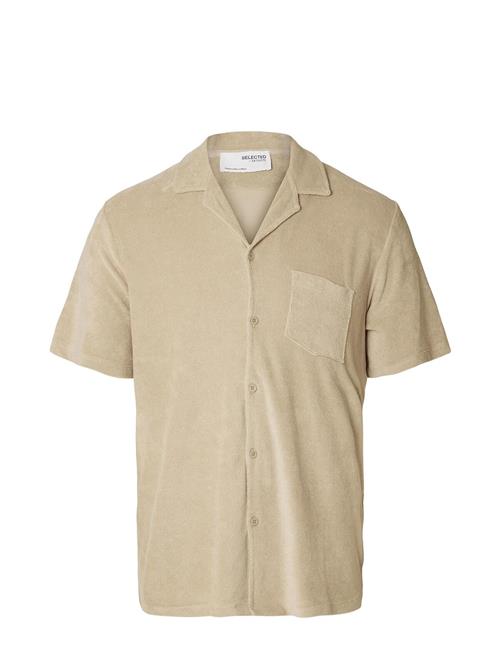 Slhrelax-Terry Ss Resort Shirt Ex Selected Homme Cream