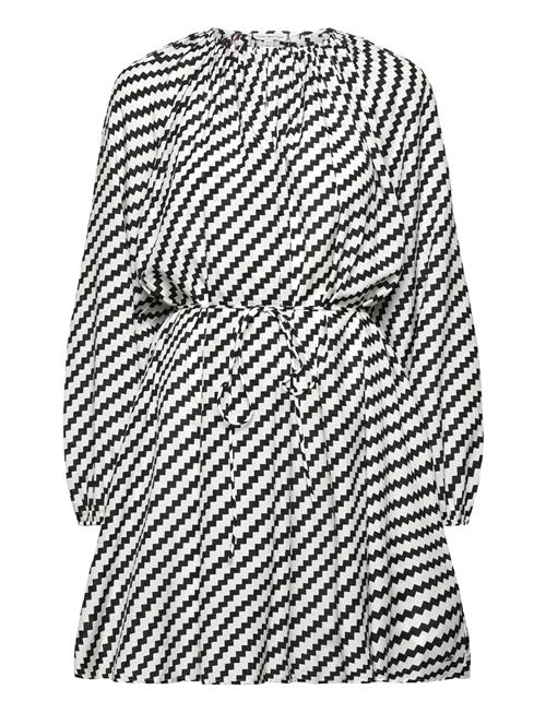 Tommy Hilfiger Zigzag Gathered Short Dress Tommy Hilfiger Black