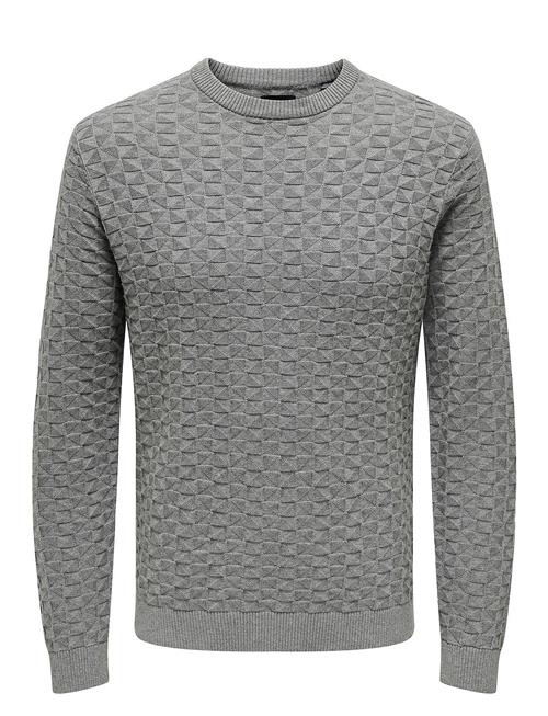 ONLY & SONS Onskalle Reg 12 Struc Crew Knit Noos ONLY & SONS Grey