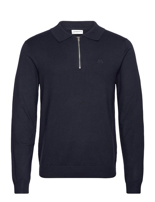 Lindbergh Ecovero L/S Zip Polo Lindbergh Navy