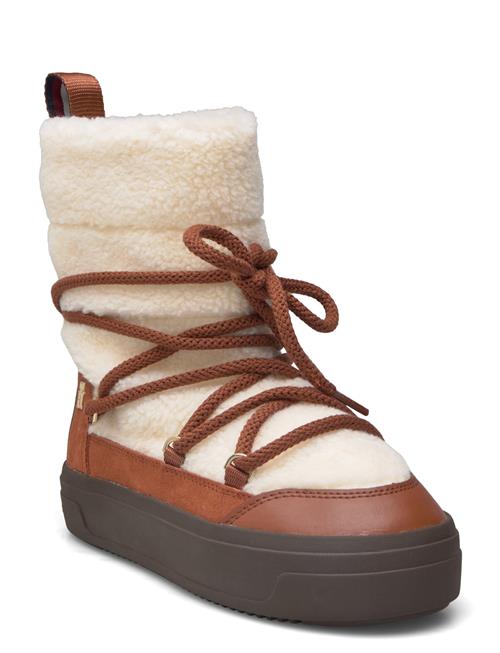 Tommy Hilfiger Lace-Up Faux Shearling Snowboot Tommy Hilfiger Brown