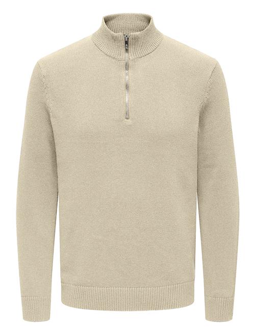 ONLY & SONS Onsfabian Life Reg 7 Half Zip Knit ONLY & SONS Beige