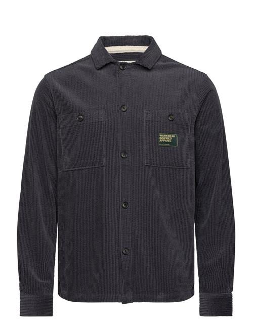 Aktheo Cord L/S Overshirt Anerkjendt Navy