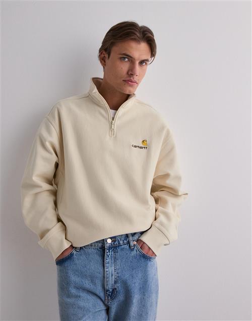 Carhartt WIP Half Zip American Script Sweat Trøjer Beige