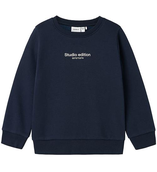 Name It Sweatshirt - NmmBrody - Navy Blazer/W. JET STREAM PRINT