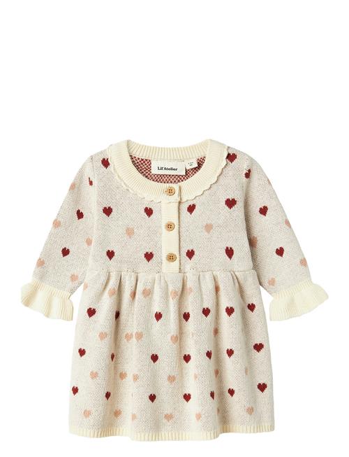 Lil'Atelier Nbfsaran Ls Knit Dress Heart Lil Lil'Atelier Cream