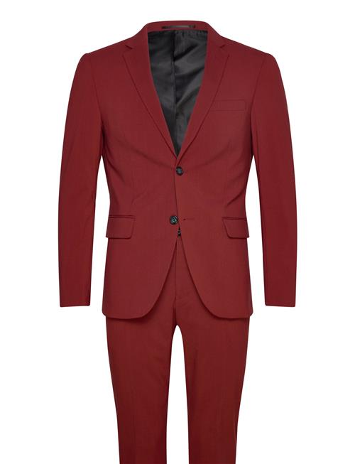 Lindbergh Plain Mens Suit - Normal Length Lindbergh Burgundy